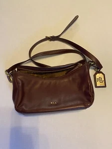 Lauren Ralph Lauren Damen Rindsleder Handtasche Umhängetasche rot Anhänger Reißverschluss oben - Bild 1 von 9