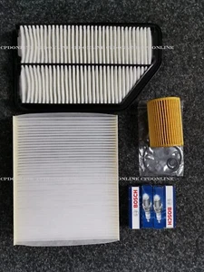 HONDA CIVIC PETROL BOSCH SERVICE KIT PARTS FILTERS-AIR+OIL+CABIN+SPARK PLUGS x 4 - Picture 1 of 1