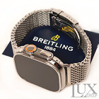 Apple Watch Ultra 2 49 mm bracelet Breitling cellulaire personnalisé en maille polie diamant