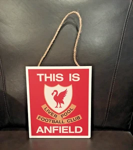 Liverpool FC This Is Liver Pool Football Club ANFIELD Wooden Hanging Sign NWOT! - Picture 1 of 3