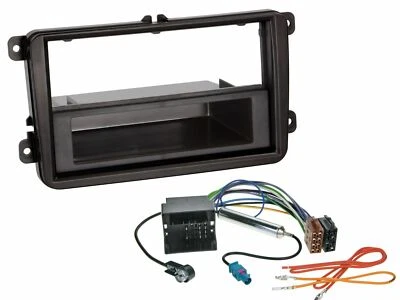 Kit de montaje DIN radio de coche para VW Transporter T5 T6 Caravelle Multivan a partir de 09 - Imagen 1 de 3