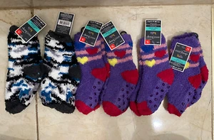 6 Pairs Westloop Kid’s Cozy Socks With Grippers Size Small Approx For Ages 3-5 - Picture 1 of 1