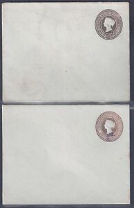 BARBADOS 1890's TWO POSTAL COVER 1/2 d SURCHARGE ON QUEEN VICTORIA ONE PENNY IN