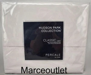 Hudson Park Classic Linens Egyptian Cotton Percale TWIN Flat Sheet Silver - Picture 1 of 4