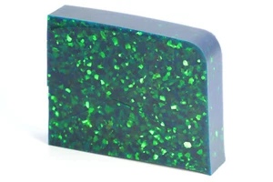 48-51gr 1pc Black Jelly Opal with Green Fire Resin 80% Lab Grown Rough Stone - Picture 1 of 4