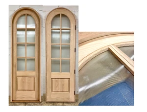 Rustikale massive Weißeichenholz Bogentür U Größe und Glas wählbar schöne Speisekammer - Bild 1 von 12