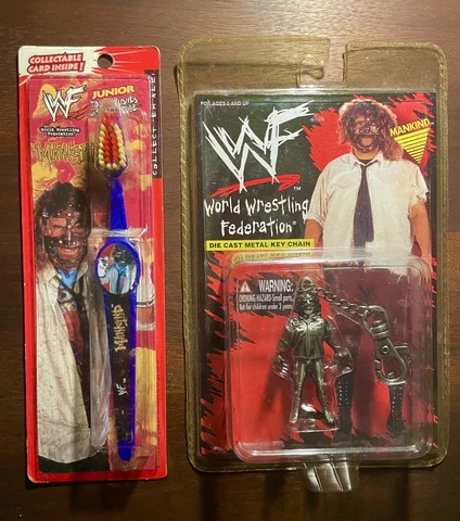 WWF MANKIND  Metal KeyChain & Toothbrush COMBO - NEW Cover