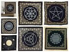 Gold Silver Altar Cloth Ouija Board  Witchcraft Square Spiritual Table Cloth 24"