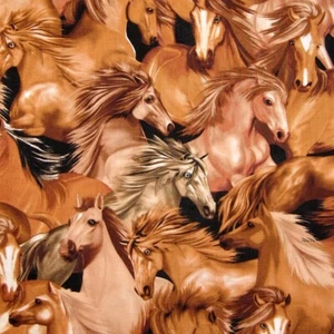 Tela animal - Caballos marrones embalados - Cotton YARD - Imagen 1 de 1