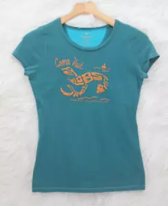 American Eagle Outfitters Y2K T Shirt Womens Small Blue Graphic Cap Sleeve #736 - Picture 1 of 12