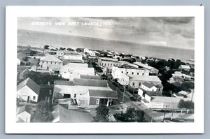 PORT LAVACA TX BIRDSEYE VIEW VINTAGE REAL PHOTO POSTCARD RPPC - Picture 1 of 2