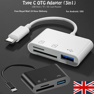 Micro USB Type C Card Reader OTG Adapter SD/TF Card For Android Phone Computer - Image 1 of 4