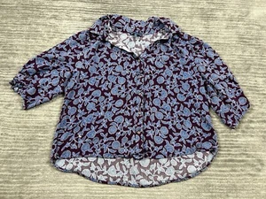 Democracy Top Womens XL Muticolor Button Up Shortsleeve Rayon - Picture 1 of 11