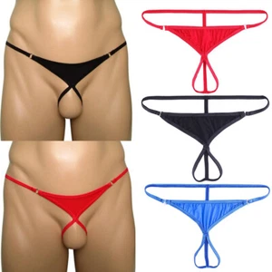 Men T-back Underwear Thongs G-string Knickers Briefs Sexy Bikini Open Crotch& - Picture 1 of 22