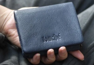 Leder Retro Blau Kartenetui Mode Design Dreifachfaltung Geldbörse 10 Kartenfächer - Bild 1 von 3