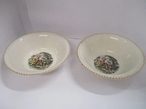 Harker Pottery Company Courting Couple Serving Bowls 22Kt Gold Trim Set of 2 - Picture 1 of 6
