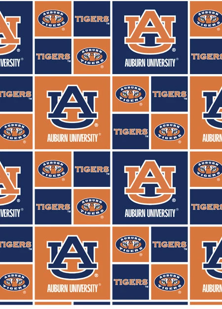Auburn University Tigers Cotton Fabric Geometric Design-Sold By The Yard - Image 1 of 1