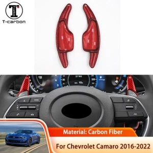 Carbon Fiber Steering Wheel Gear Shift Shifter Extension For Chevrolet Camaro - Foto 1 di 8