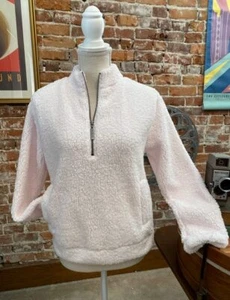 Peace Love World Himalayan Pink Teddy Fleece 1/4-Zip Pull-Over New - Picture 1 of 6