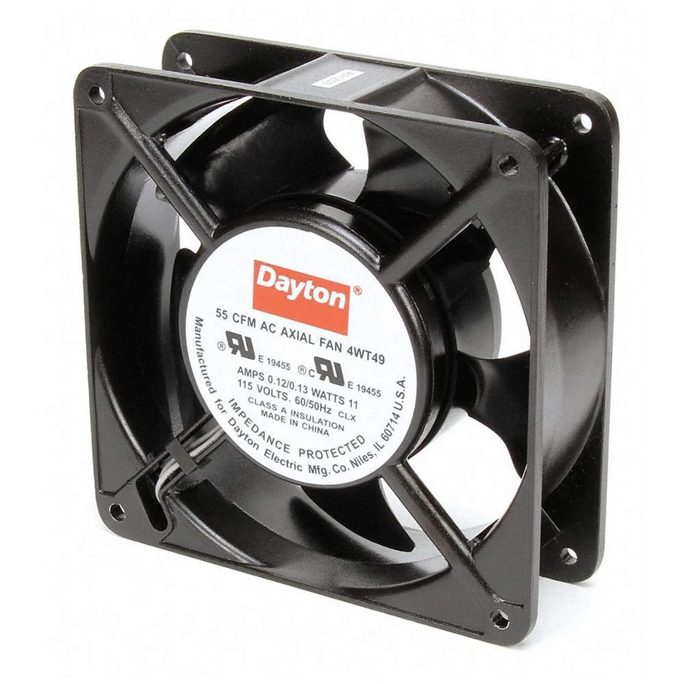 Ventilador axial DAYTON 4WT49, cuadrado, 4-11/16" H, 55/72 CFM 4WT49 Foto 1 de 1