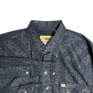Camisa Larry Mahan Para Hombres Western Snap XXL Negra Paisley Vaquero Colección Rodeo - Imagen 1 de 8