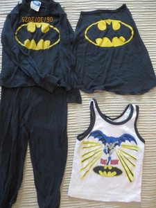 Batman PJ's with Cape & Tank Top sz 6 1988-89 - Picture 1 of 4