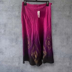 Vintage Chico's Maxi Whimsigoth Seidenrock S Fee Grunge erdig Boho Tribal Y2K NEU - Bild 1 von 6