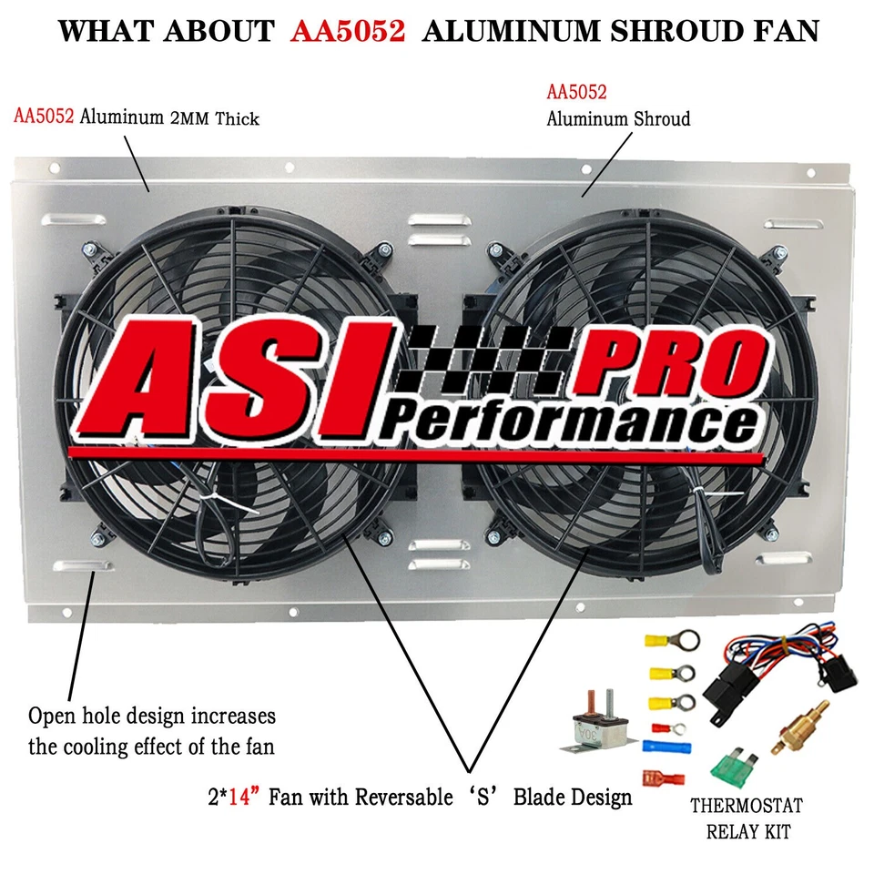 For 1988-1999 CHEVY GMC C K C1500,C2500/C3500 Aluminum Radiator Shroud Fan Relay Foto 1 de 4