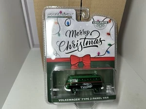 Greenlight 1:64 Cromo Verde Machine Chase VW T2 Tipo 2 Volkswagen Feliz Navidad - Imagen 1 de 1