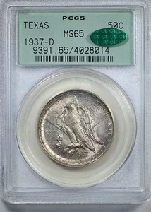 1937-D Texas Classic Commemorative Half Dollar 50C PCGS MS65 CAC OGH - Picture 1 of 5