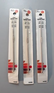 3 Vintage Boye Steel Small Crochet Hooks US 1 - 8 - 10 NOS - Picture 1 of 5