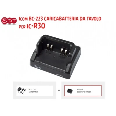 ICOM BC-223 (INCLUDE BC-123SE) CARICABATTERIA DA TAVOLO X IC-R15, IC-R30 - Immagine 1 di 3