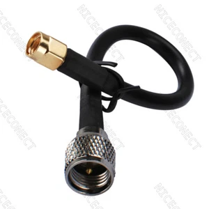"Cable coaxial cola de cerdo mini UHF macho a macho adaptador de cerdo 50 cm KSR195 para WIFI 20" - Imagen 1 de 3