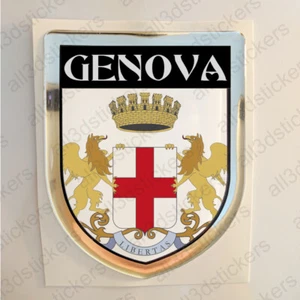 Aufkleber Genua Italien Wappen Flagge 3D Kfz-Aufkleber Fahne Emblem - Picture 1 of 1