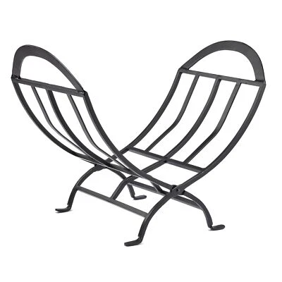 Uniflame, W-1038, Black Wrought Iron Firewood Log Rack - Image 1 of 4