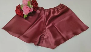 Burgundy Satin French Knickers Underwear Sissy Satin Panties Size 18/20 (420415) - Picture 1 of 4