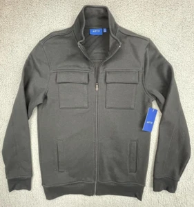 Apt 9 Suéter Para Hombres Pequeño Negro Polar Tejido Cremallera Completa 4 Bolsillos Mezcla de Algodón NUEVO - Imagen 1 de 17