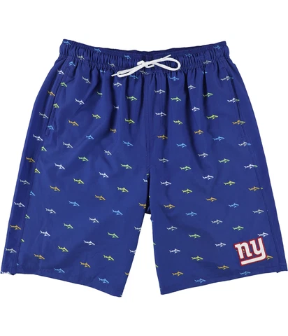 NFL Mens New York Giants Printed Swim Bottom Trunks, Blue, Large Cover