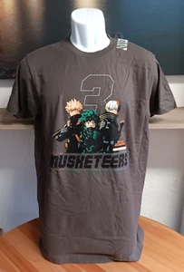 My Hero Academia T-Shirt Mens Womens Medium Musketeers Deku Todoroki & Bakugo - Picture 1 of 6