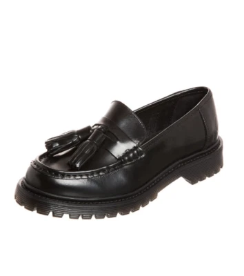 BRONX black leather loafers slip-on shoes scarpe mocassini donna pelle EU 39 NIB - Imagen 1 de 4