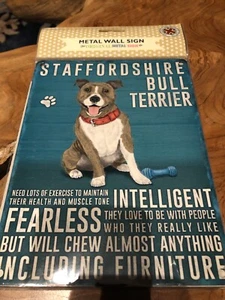 Staffordshire Bull Terrier - letrero de pared de metal lata - Imagen 1 de 1