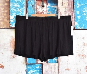 Women's Time And Tru Woven High Waist Inner Brief Swim Shorts SIZE 3X Black NEW - Picture 1 of 8