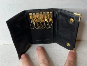 Vintage Genuine Leather 6 Key Holder Wallet Keychain Trifold EXCELLENT - Picture 1 of 5