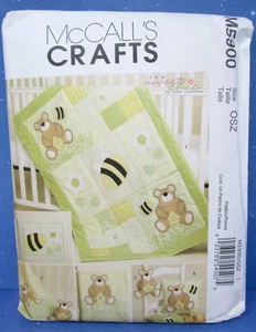 McCalls Crafts M5900 Sewing Pattern Baby Nursery Bees Bears Quilt Pillow Toy - Picture 1 of 6