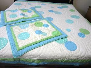 Pottery Barn Teen Dottie Full/Queen Quilt & 2 Shams - Picture 1 of 11