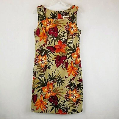 Vestido sin mangas Expressions funda tropical floral hibisco 10 busto 36"  Foto 1 de 4