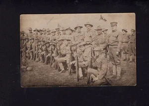 WW1 Soldiers In Uniform Real Photo Postcard - Picture 1 of 2
