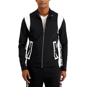 INC International Concepts Men's Colorblock Jacket, Black (Small) - Picture 1 of 3