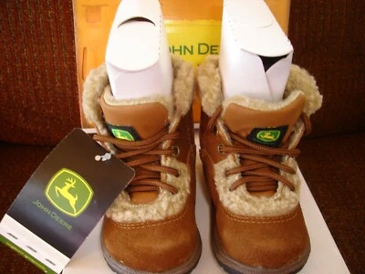 John Deere Toddler's Boots Rust Suede w/ Shearling Size 4.5 NEW IN BOX - Image 1 of 2