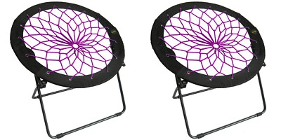 Sillas circulares de dormitorio/dormitorio Zenithen Bungee plato plegable (paquete de 2, ciruela) Foto 1 de 4